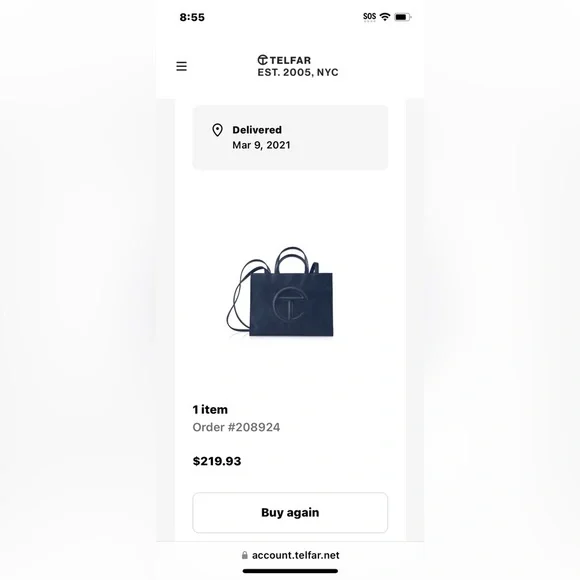 Telfar Navy Blue Shopping Bag - Picture 3 of 3